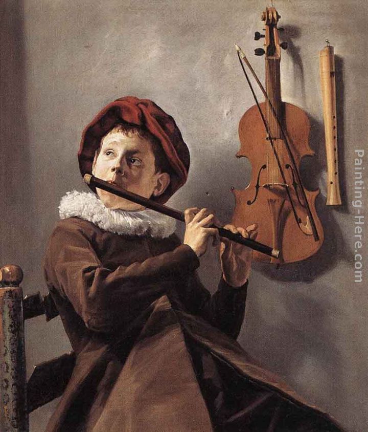 Young Flute Player painting - Judith Leyster Young Flute Player art painting